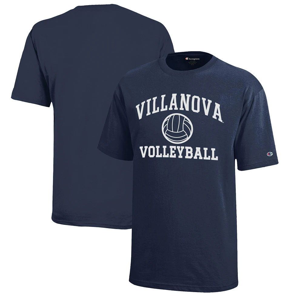Youth Champion Navy Villanova Wildcats Icon Logo Volleyball T-Shirt