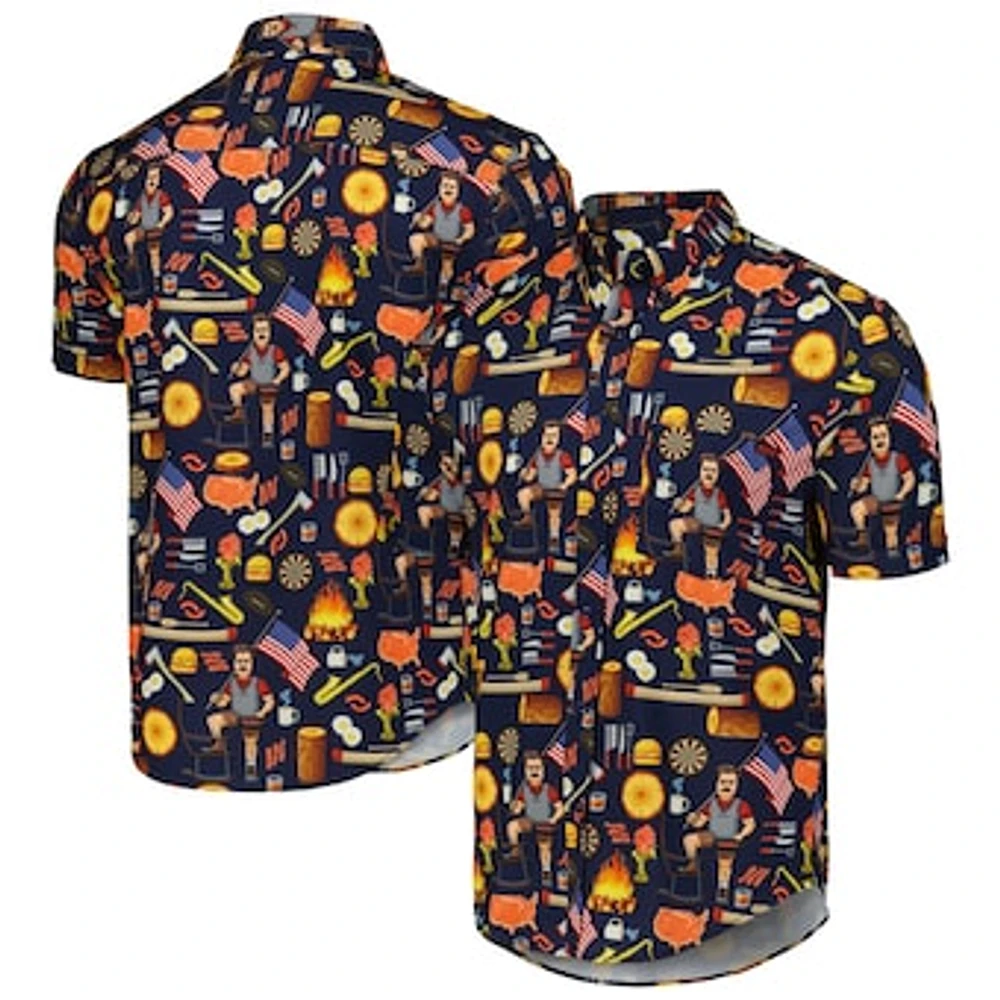 Unisex RSVLTS Navy Parks and Recreation Ron Swanson's Shirt of Greatness KUNUFLEX Button-Down