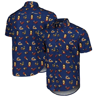 Unisex RSVLTS Navy Parks and Recreation Turf 'n' KUNUFLEX Button-Down Shirt