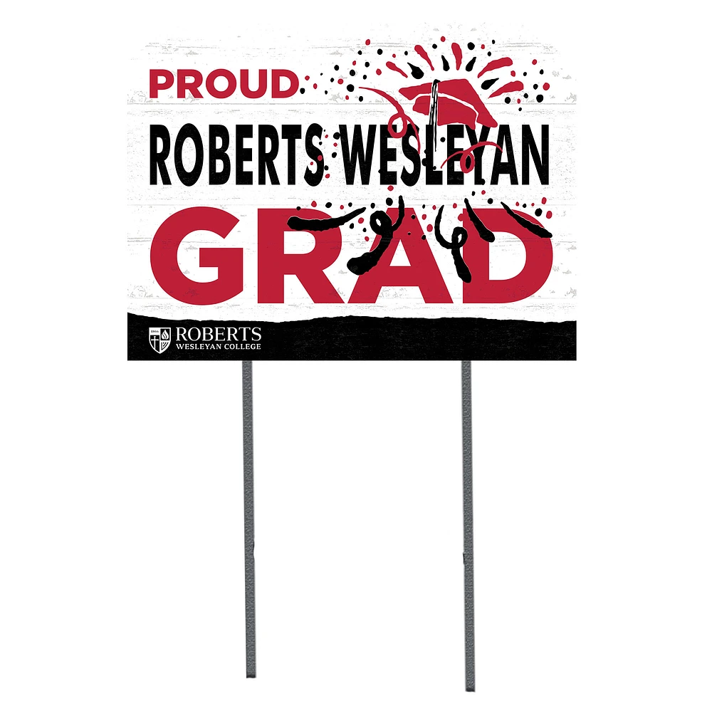 Roberts Wesleyan Redhawks 18" x 24" Proud Graduate Yard Sign