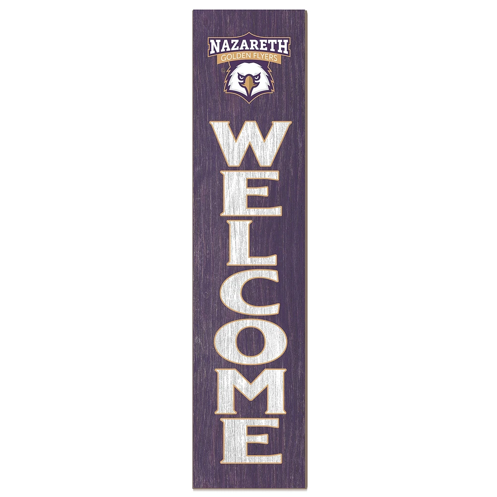 Nazareth College Golden Flyers 12" x 48" Welcome Outdoor Leaner