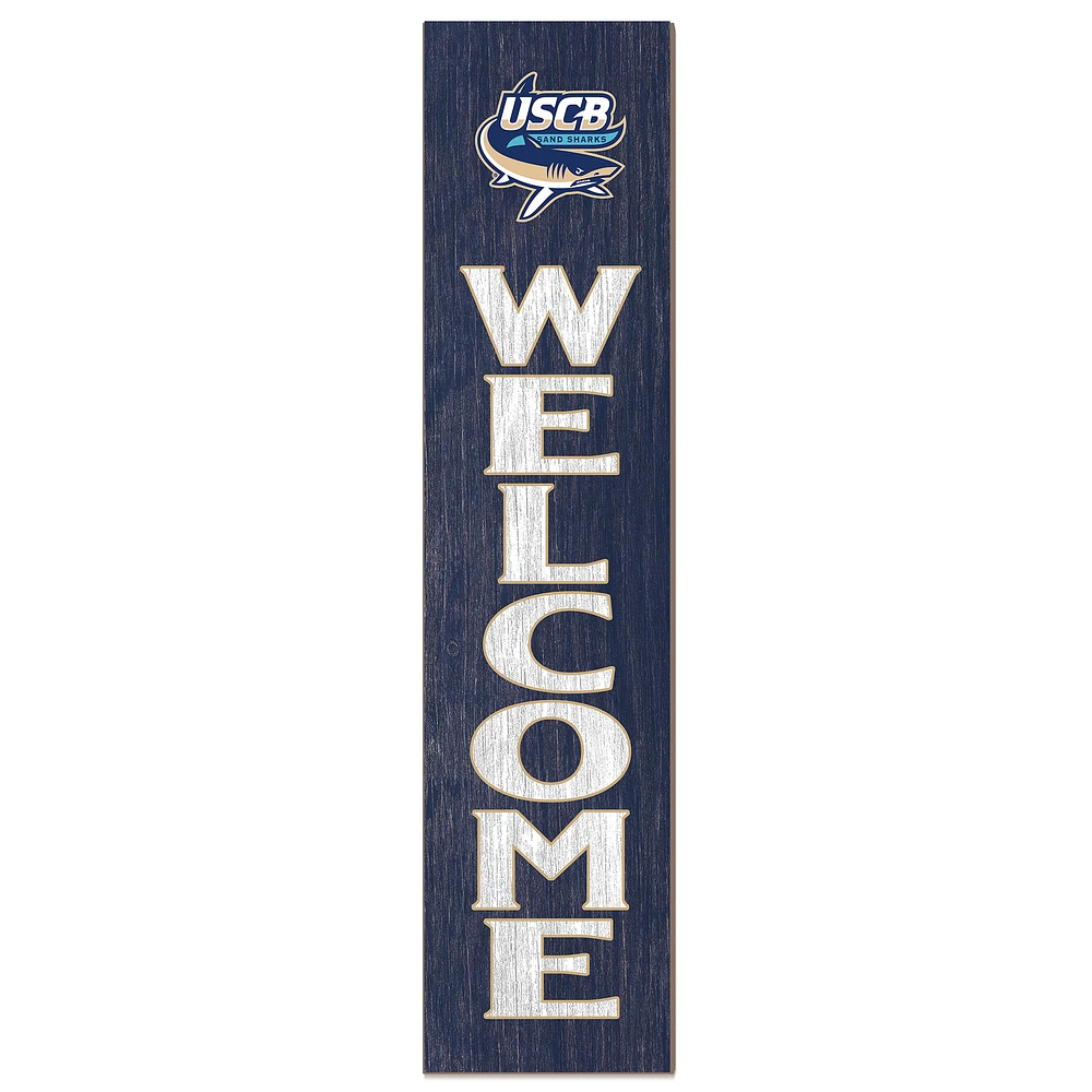 South Carolina Beaufort Sand Sharks 12" x 48" Welcome Outdoor Leaner