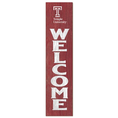 Temple Owls 12" x 48" Welcome Outdoor Leaner