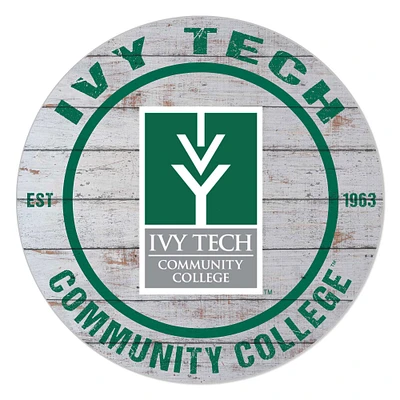 Ivy Tech Community College 20" Indoor/Outdoor Weathered Circle Sign