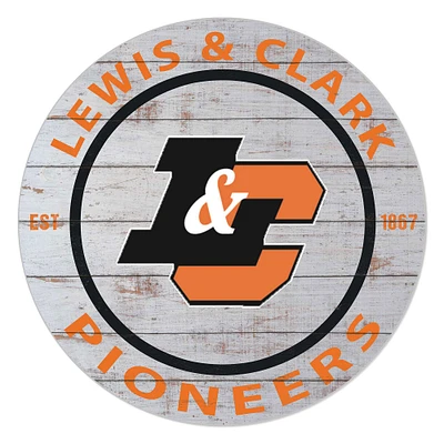 Lewis & Clark College Pioneers 20" Indoor/Outdoor Weathered Circle Sign