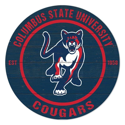 Columbus State Cougars 20" Indoor/Outdoor Team Color Circle Sign