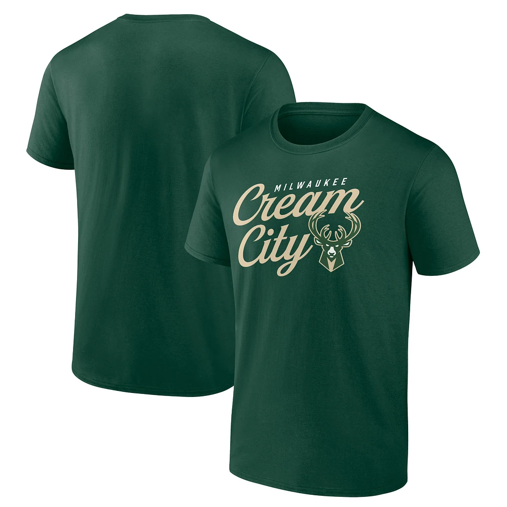 Men's Hunter Green Milwaukee Bucks Hometown Collection Cream City T-Shirt