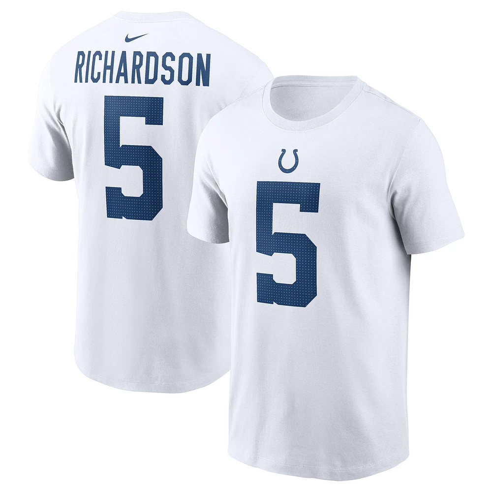 Men's Nike Anthony Richardson White Indianapolis Colts Player Name & Number T-Shirt