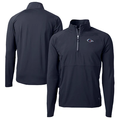 Men's Cutter & Buck Navy UTSA Roadrunners Adapt Eco Knit Hybrid Recycled Quarter-Zip Pullover Top