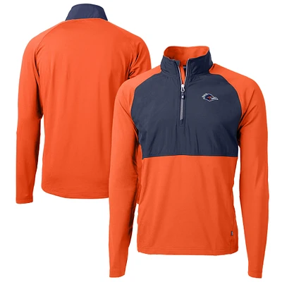 Men's Cutter & Buck UTSA Roadrunners Adapt Eco Knit Hybrid Recycled Quarter-Zip Pullover Top