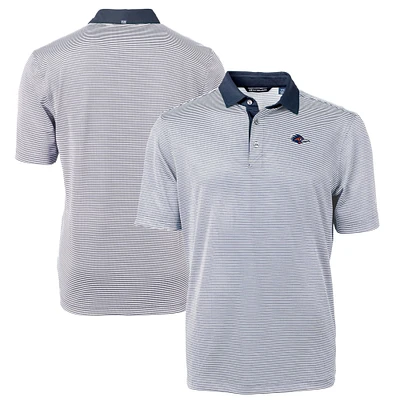 Men's Cutter & Buck Navy UTSA Roadrunners Virtue Eco Pique Micro Stripe Recycled Polo