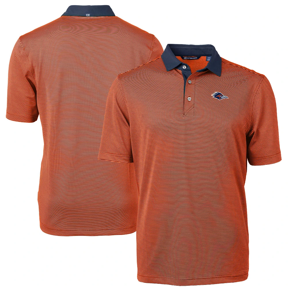 Men's Cutter & Buck Orange UTSA Roadrunners Virtue Eco Pique Micro Stripe Recycled Polo