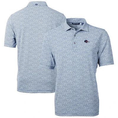 Men's Cutter & Buck Navy UTSA Roadrunners DryTec Virtue Eco Pique Botanical Print Recycled Polo