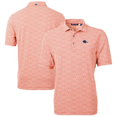 Men's Cutter & Buck Orange UTSA Roadrunners DryTec Virtue Eco Pique Botanical Print Recycled Polo