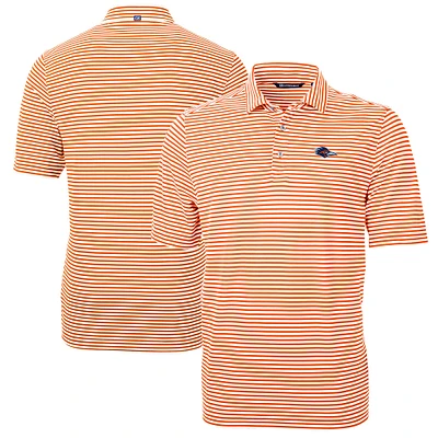 Men's Cutter & Buck Orange UTSA Roadrunners DryTec Virtue Eco Pique Stripe Recycled Polo