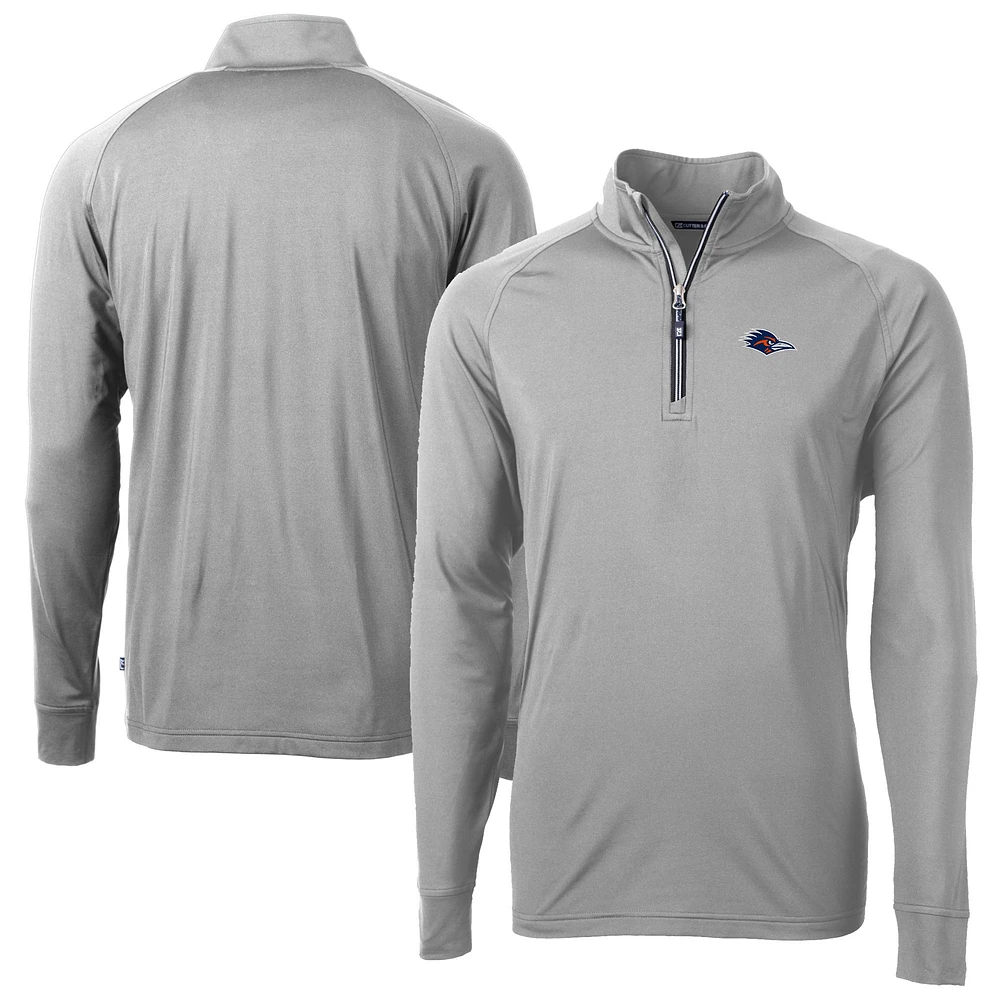 Men's Cutter & Buck UTSA Roadrunners Adapt Eco Knit Stretch Recycled Quarter-Zip Pullover Top