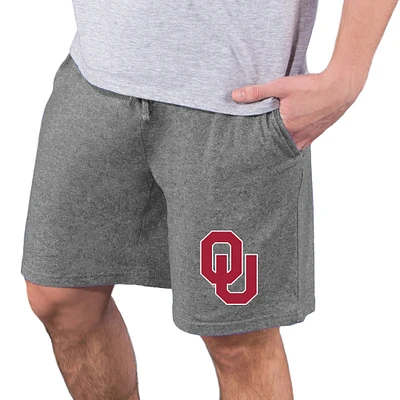 Men's Concepts Sport Charcoal Oklahoma Sooners Quest Knit Jam Shorts