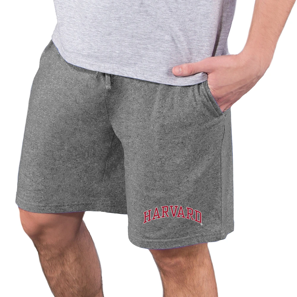 Men's Concepts Sport Charcoal Harvard Crimson Quest Knit Jam Shorts