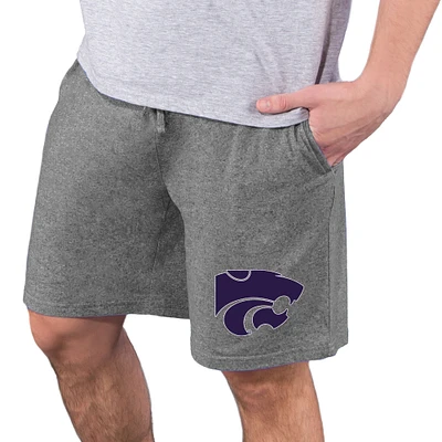 Men's Concepts Sport Charcoal Kansas State Wildcats Quest Knit Jam Shorts