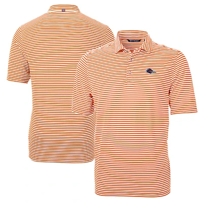 Men's Cutter & Buck Orange UTSA Roadrunners Big Tall Virtue Eco Pique Stripe Recycled Polo