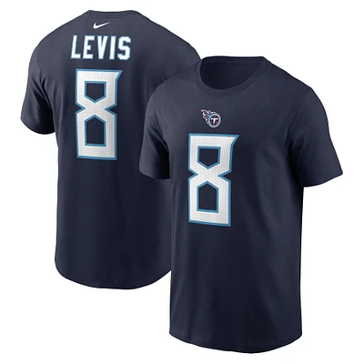 Men's Nike Will Levis Navy Tennessee Titans Player Name & Number T-Shirt