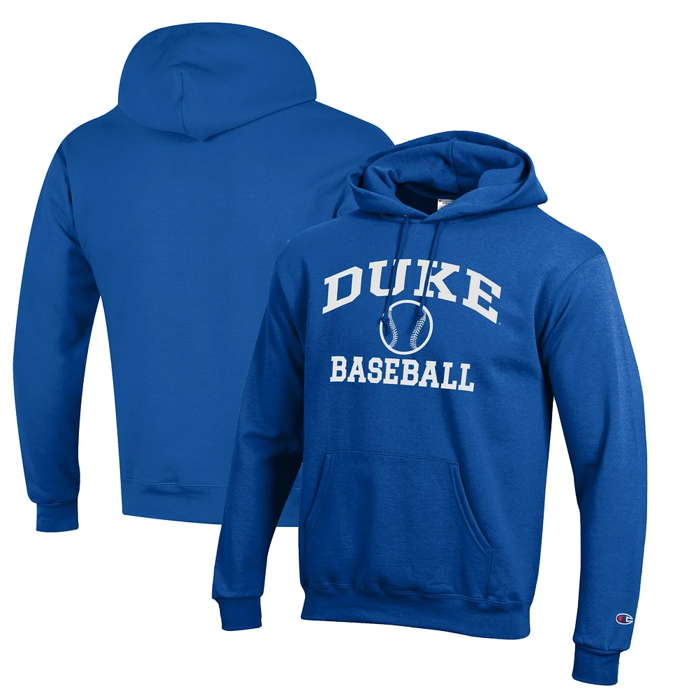 Men's Champion Royal Duke Blue Devils Icon Logo Baseball Pullover Hoodie