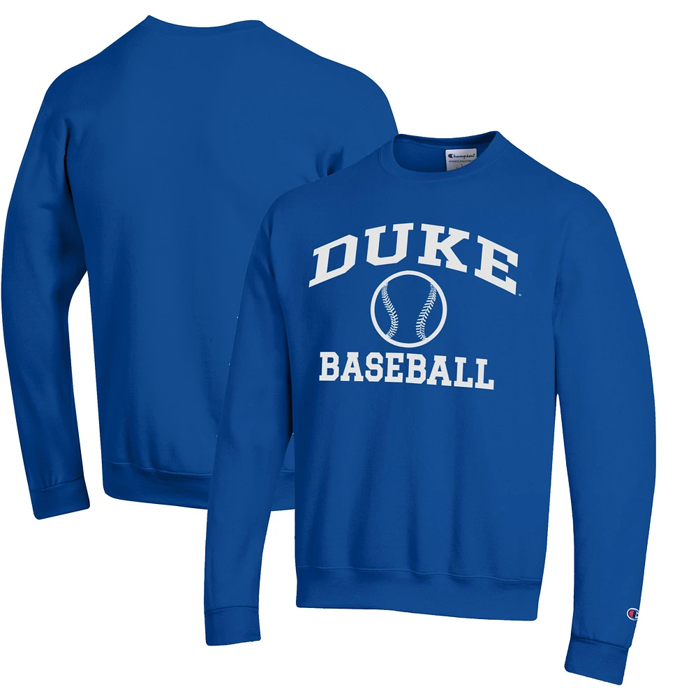 Men's Champion Royal Duke Blue Devils Icon Logo Baseball Pullover Sweatshirt
