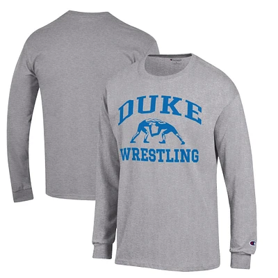 Men's Champion Gray Duke Blue Devils Icon Logo