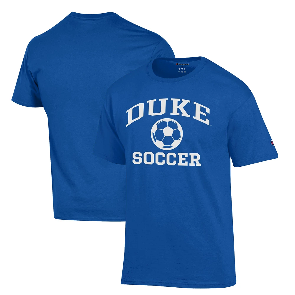 Men's Champion Royal Duke Blue Devils Icon Logo Soccer T-Shirt