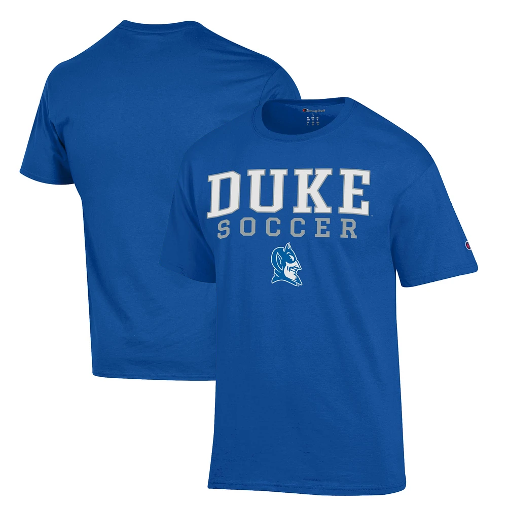 Men's Champion Royal Duke Blue Devils Stacked Logo Soccer T-Shirt