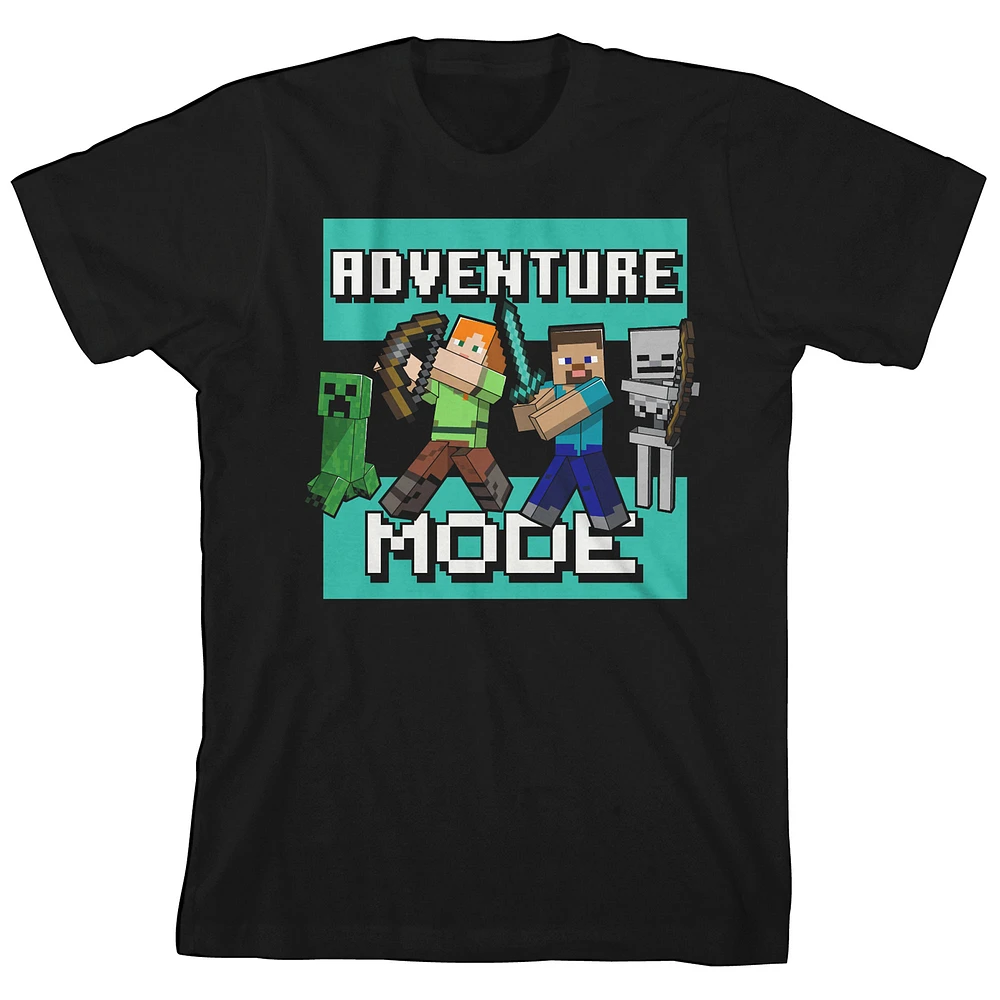 Youth Black Minecraft Adventure Mode T-Shirt