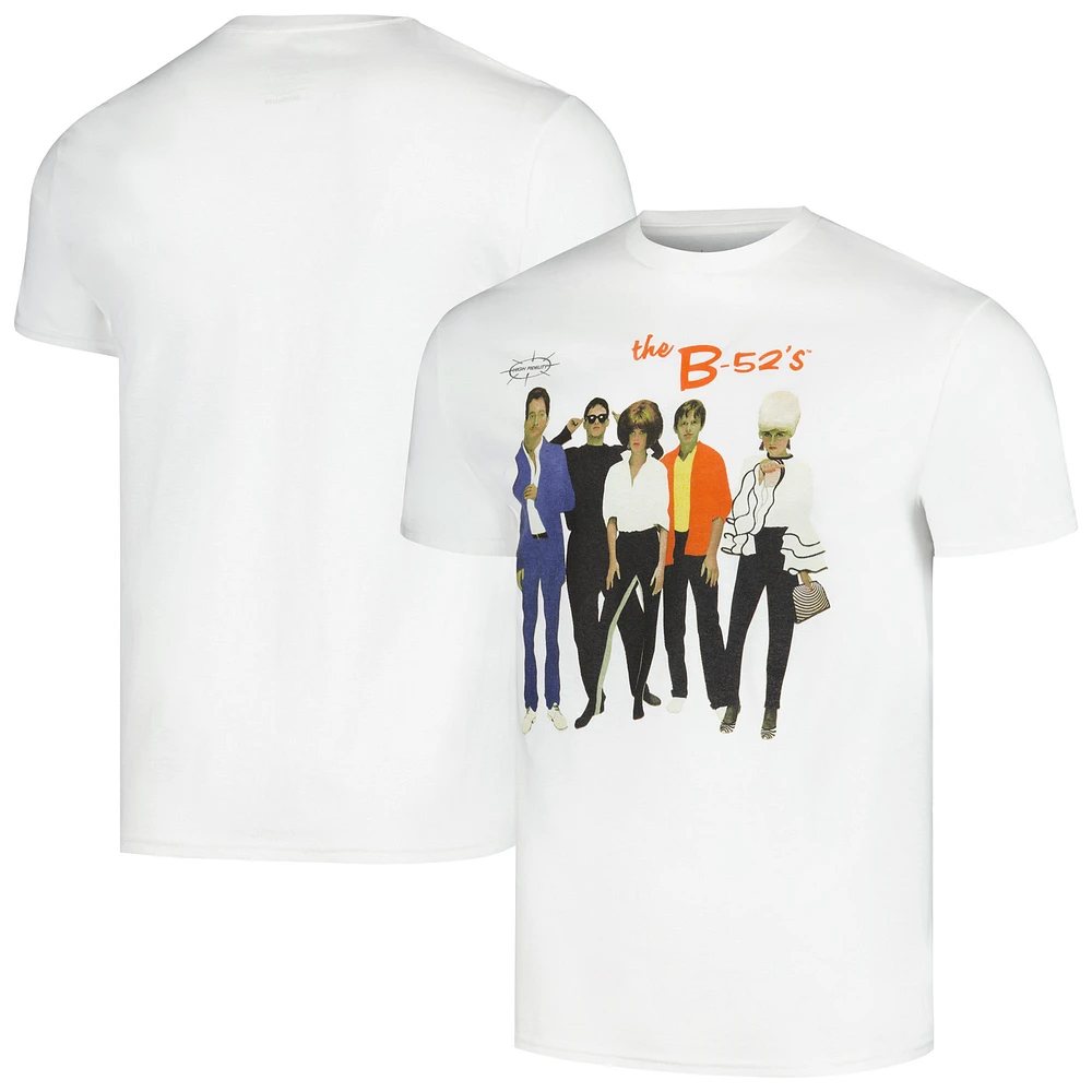 Men's Manhead Merch White The B-52's Self Titled Photo Graphic T-Shirt