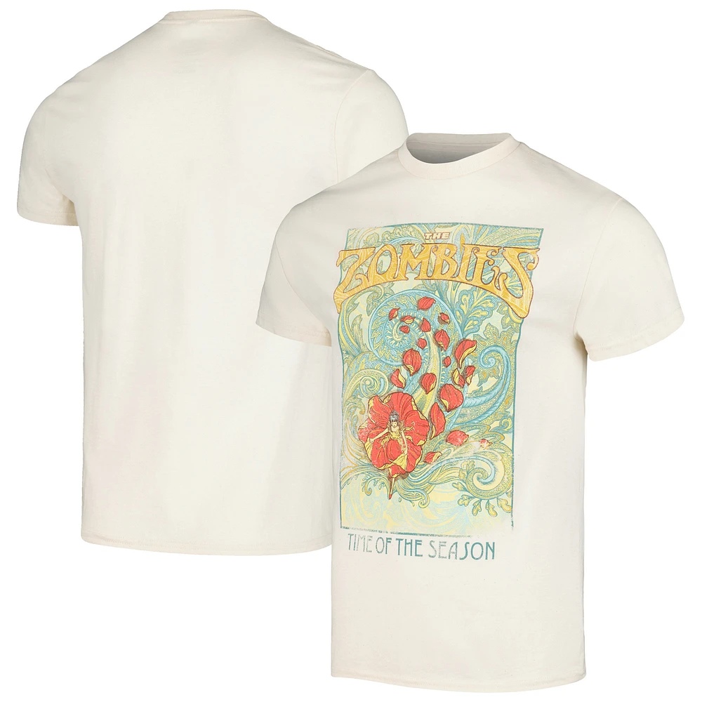 Men's Manhead Merch Cream the Zombies Time of Season Distressed Graphic T-Shirt