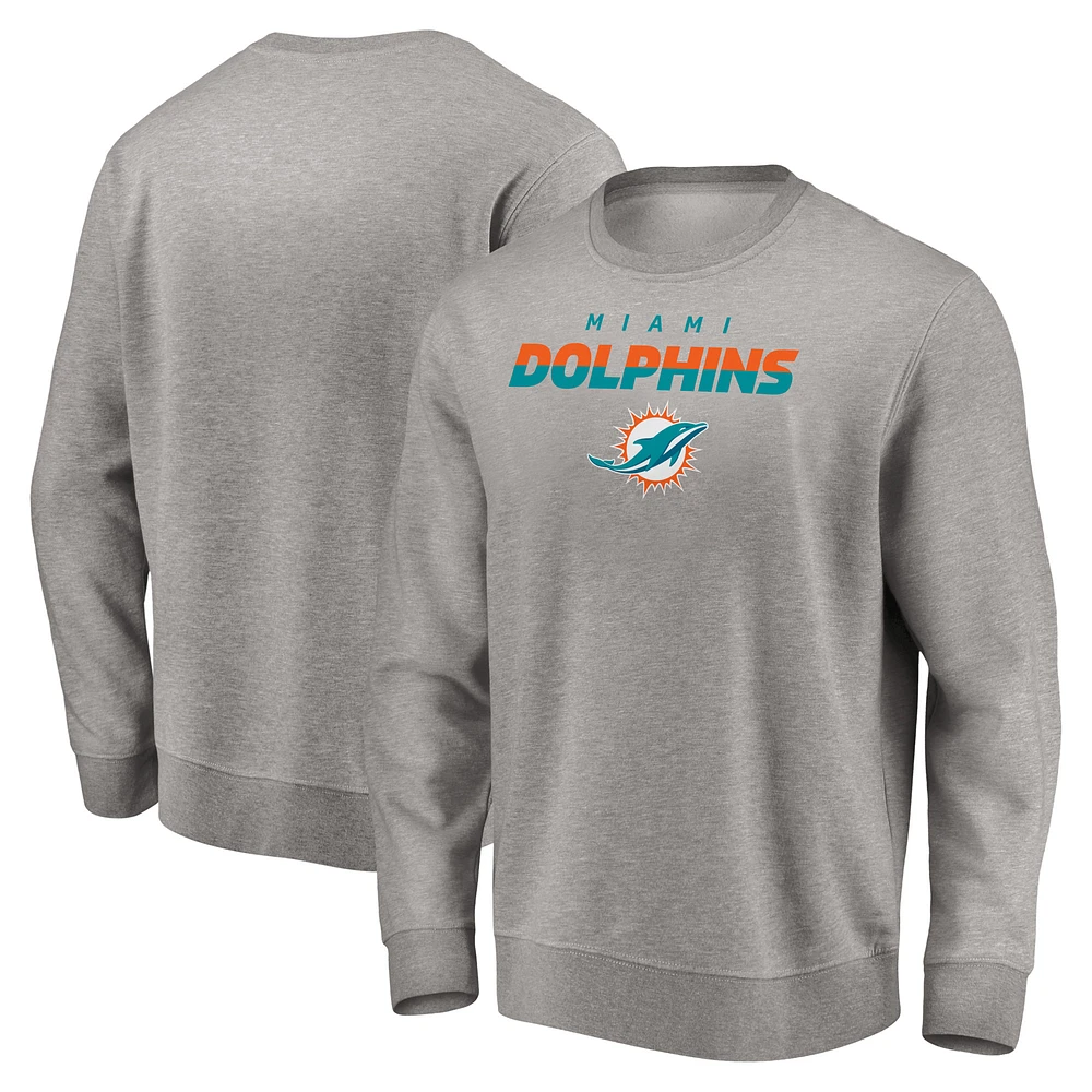 Men's Gray Miami Dolphins Elevate Play Pullover Sweatshirt