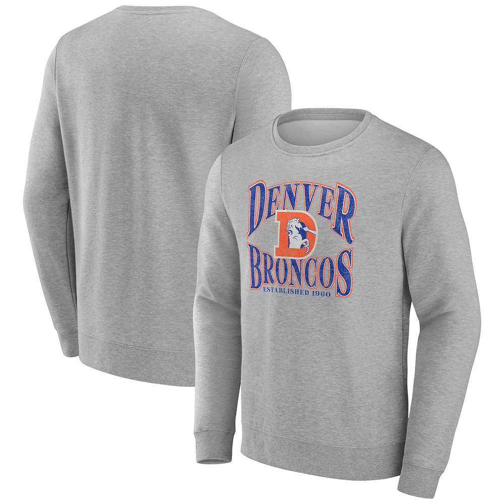 Men's Gray Denver Broncos Playability Pullover Sweatshirt