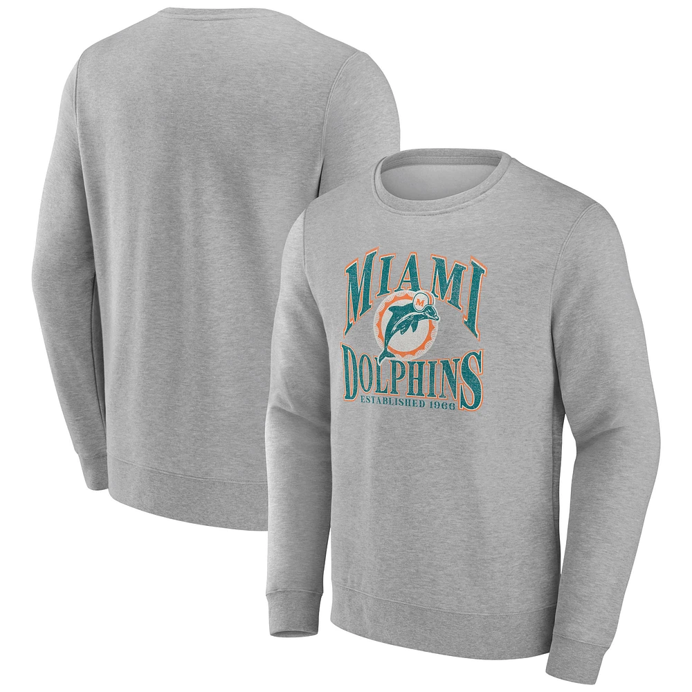 Men's Gray Miami Dolphins Playability Pullover Sweatshirt