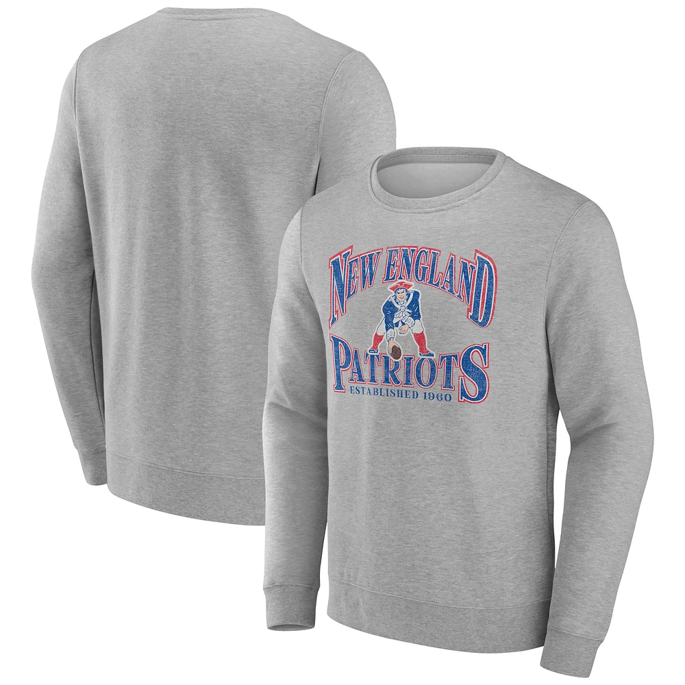 Men's Gray New England Patriots Playability Pullover Sweatshirt