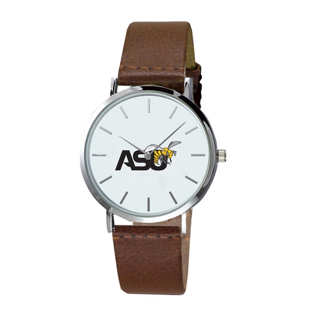 Men's Brown Alabama State Hornets Plexus Leather Watch