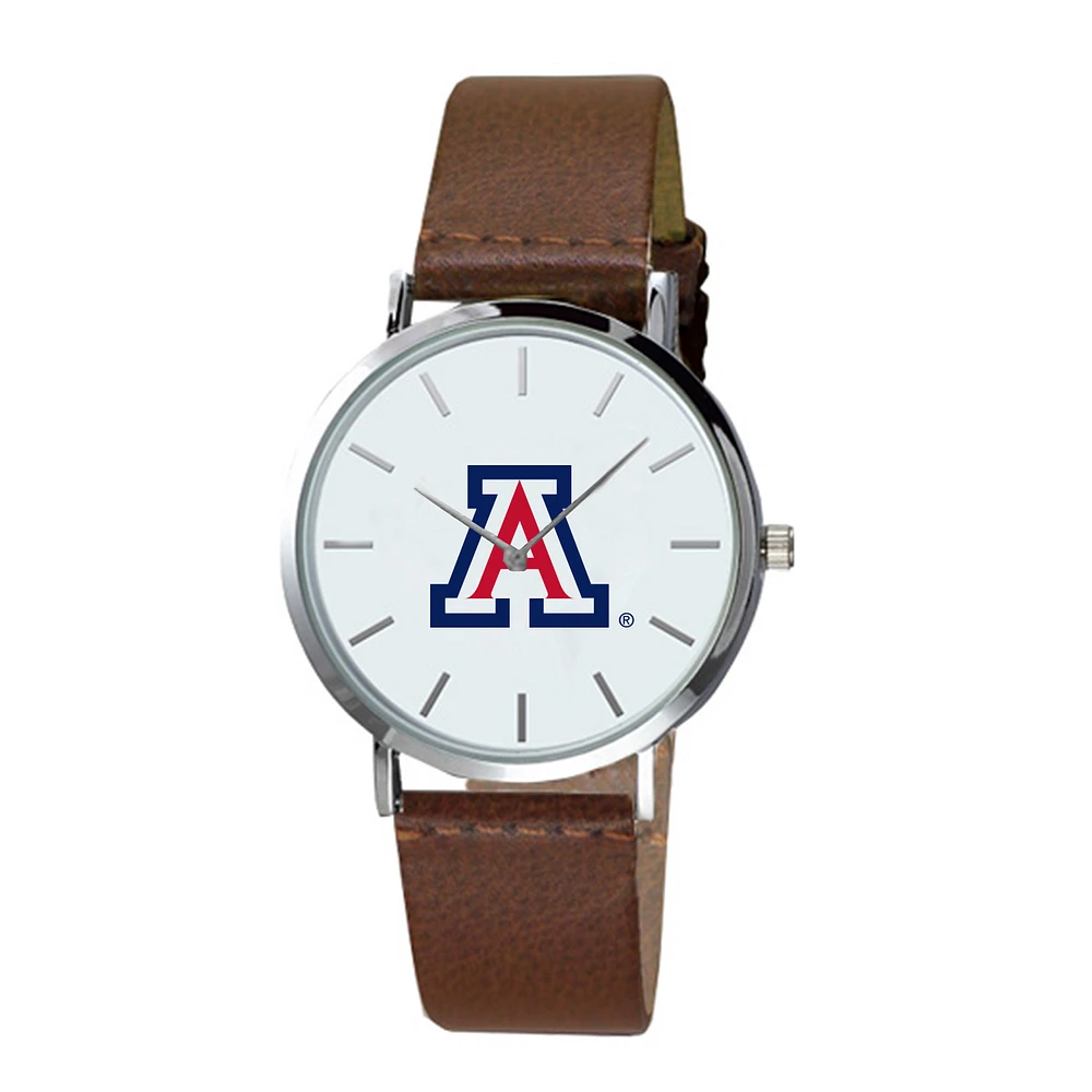 Men's Brown Arizona Wildcats Plexus Leather Watch