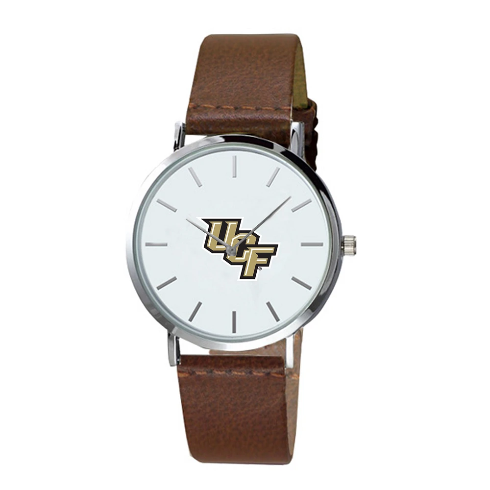 Men's Brown UCF Knights Plexus Leather Watch