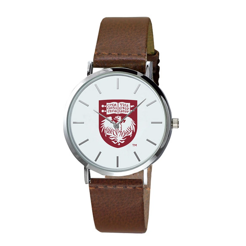 Men's Brown UChicago Maroons Plexus Leather Watch