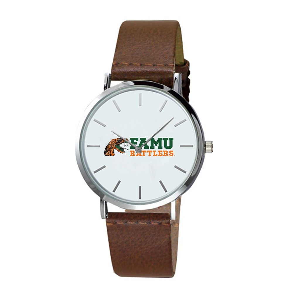 Men's Brown Florida A&M Rattlers Plexus Leather Watch
