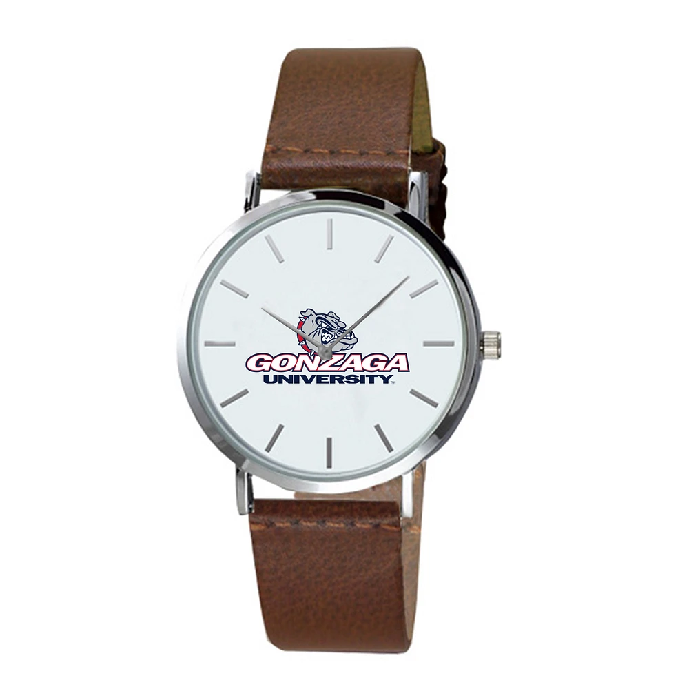 Men's Brown Gonzaga Bulldogs Plexus Leather Watch