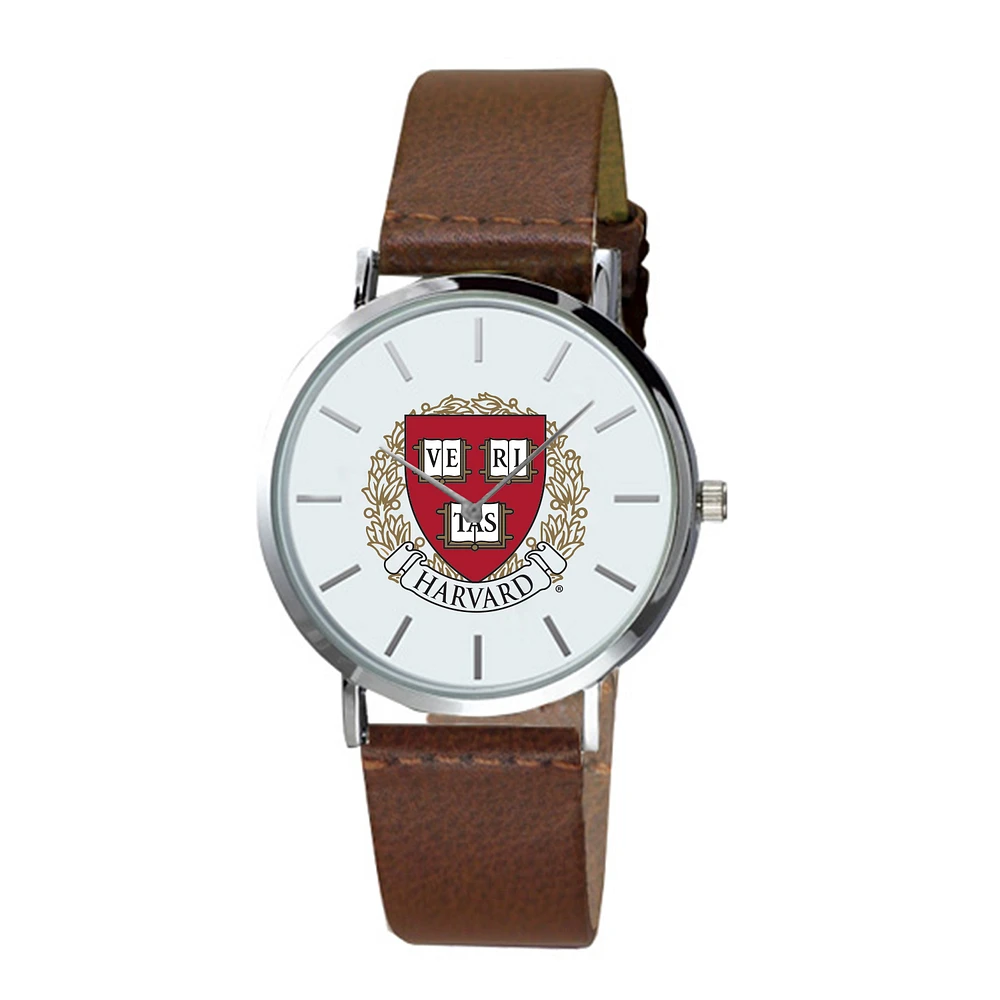 Men's Brown Harvard Crimson Plexus Leather Watch