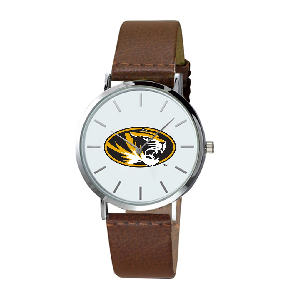 Men's Brown Missouri Tigers Plexus Leather Watch
