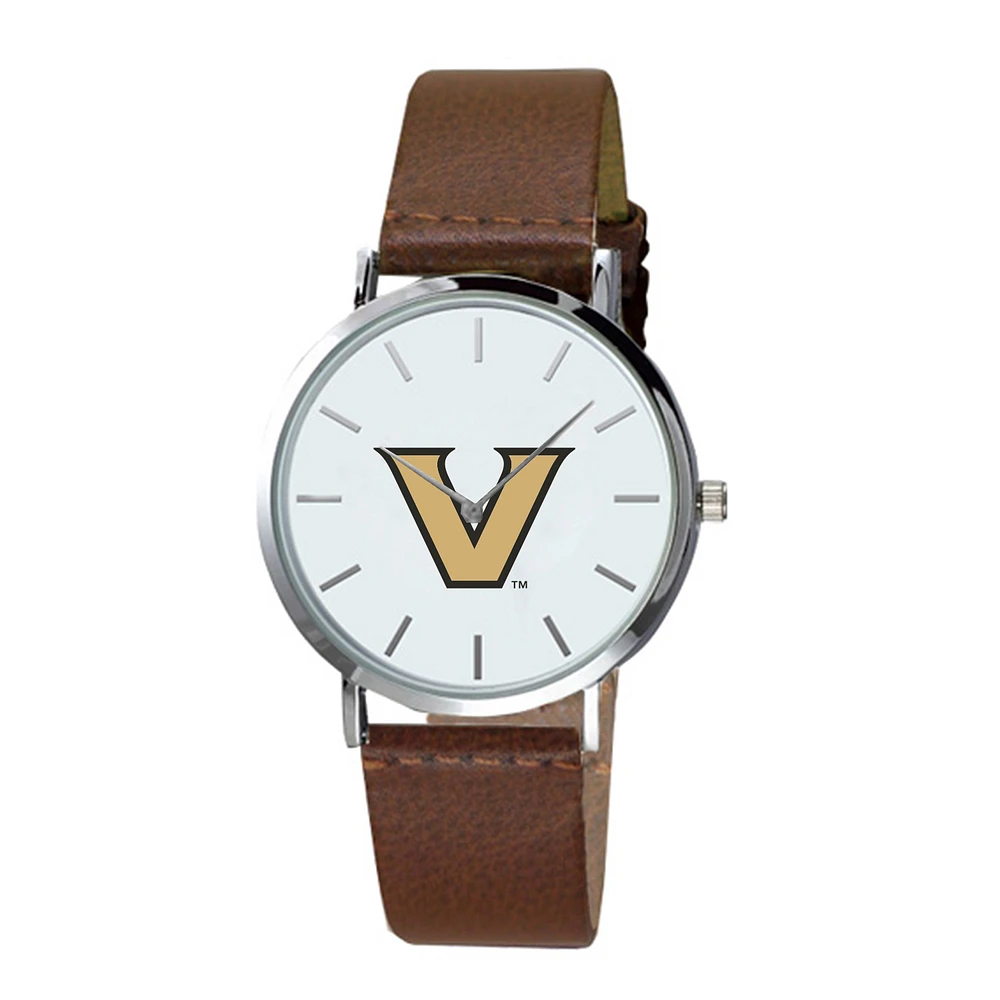 Men's Brown Vanderbilt Commodores Plexus Leather Watch
