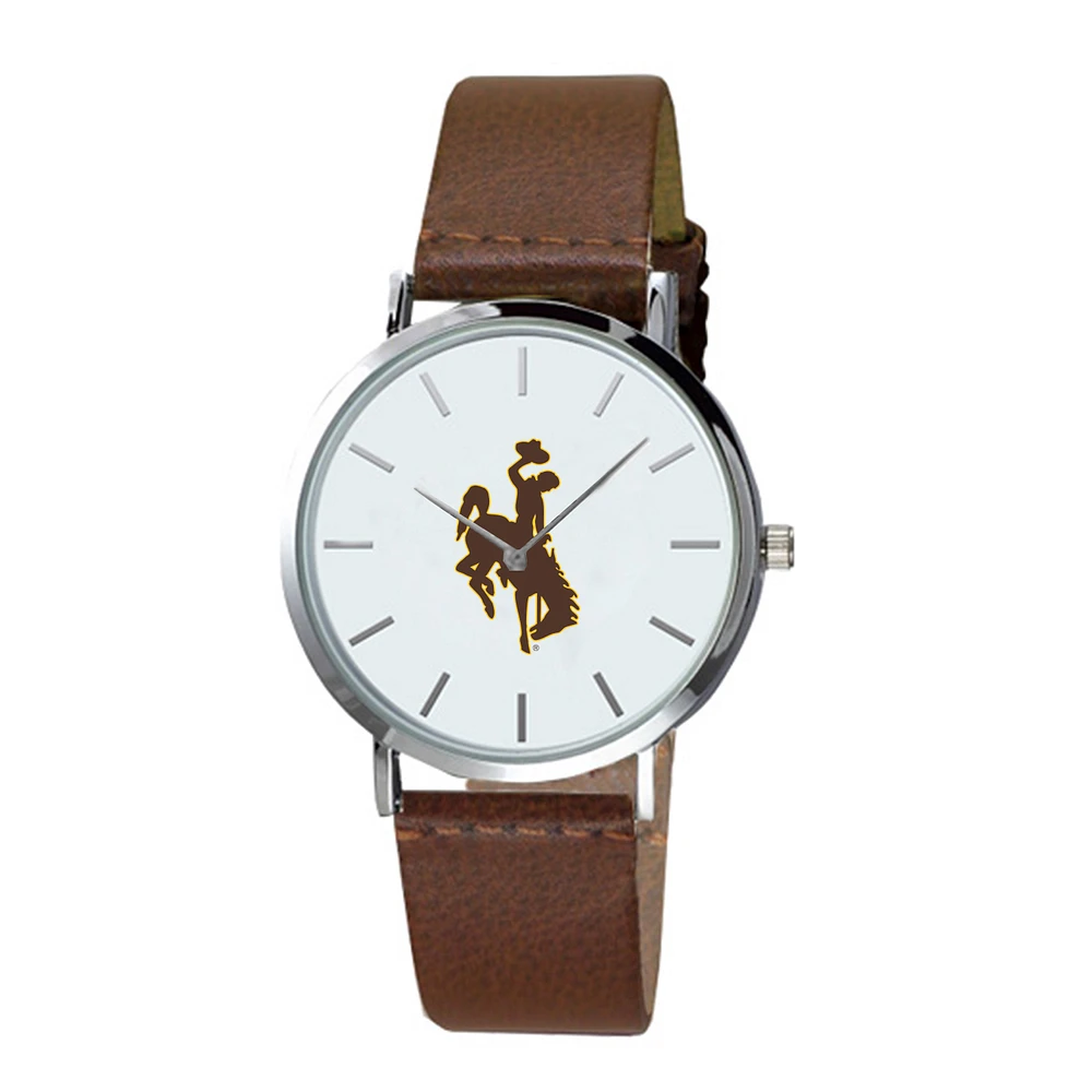 Men's Brown Wyoming Cowboys Plexus Leather Watch