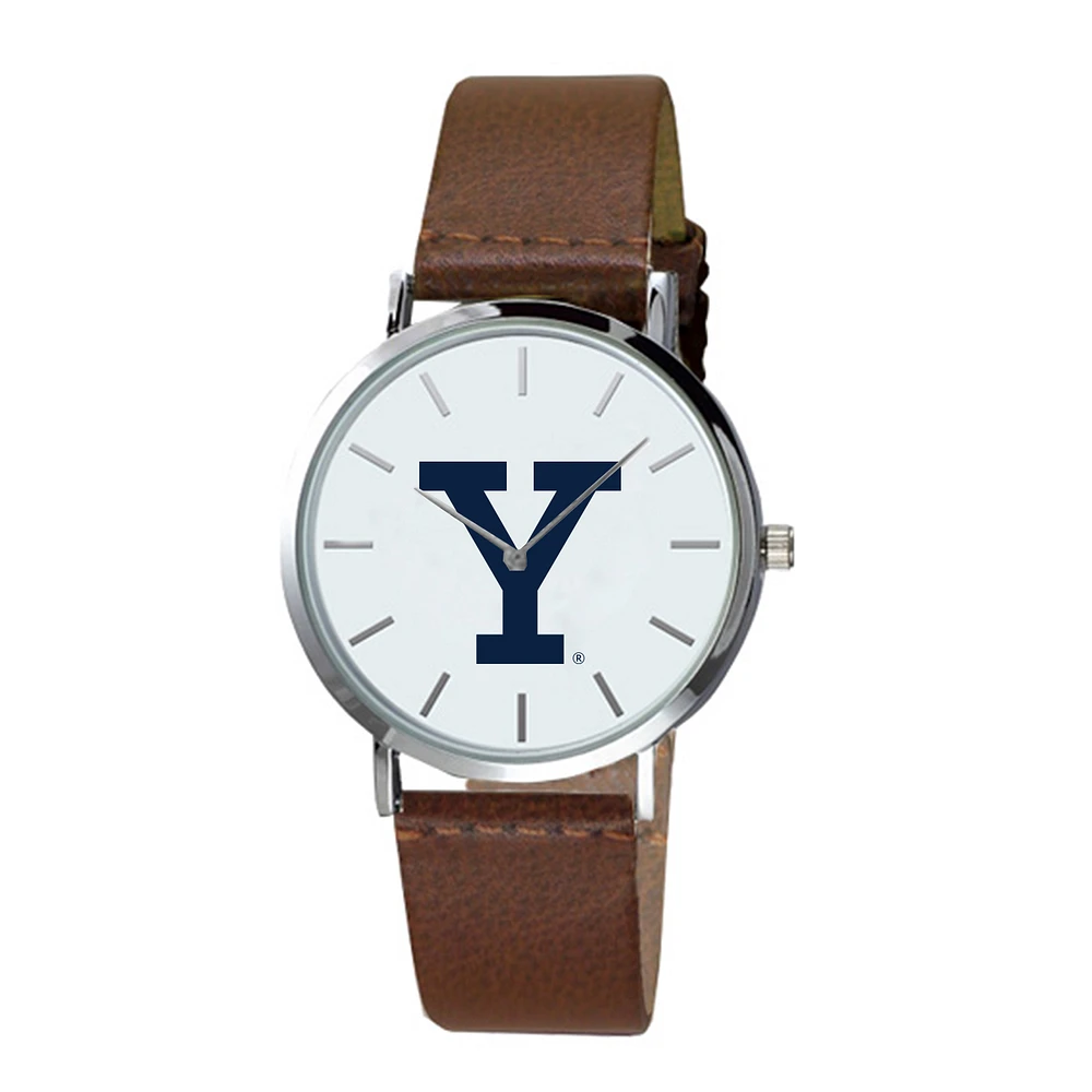 Men's Brown Yale Bulldogs Plexus Leather Watch
