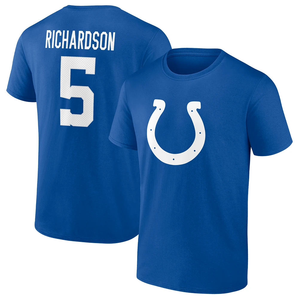 Men's Fanatics Anthony Richardson Royal Indianapolis Colts Icon Name & Number T-Shirt