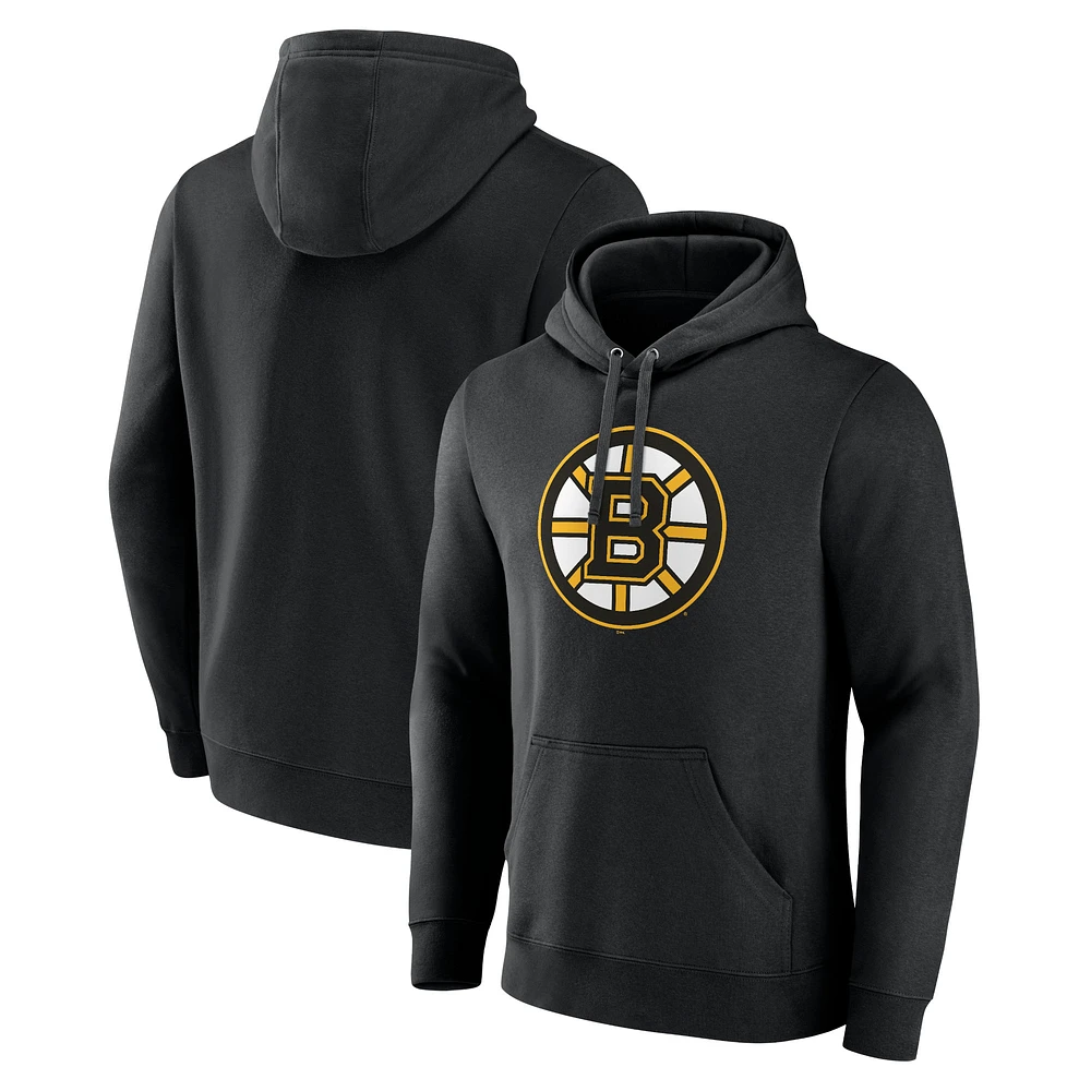 Men's Black Boston Bruins Primary Logo Pullover Hoodie